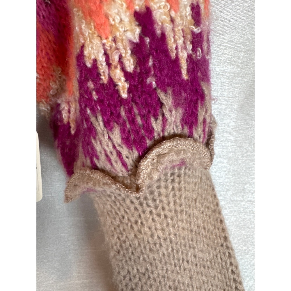 NWT S Free People Home For The Raspberry Combo Fair Isle Knit Cropped Sweater - Picture 5 of 8